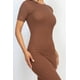 thumbnail image 3 of Vestido Midi Ajustado De Canalé Marrón, 3 of 5