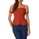 thumbnail image 1 of INSPIRE CHIC Elegante Blusa Peplum de Cuello Cuadrado con Mangas Abullonadas para Mujer para Uso Casual M Naranja Rojo, 1 of 5