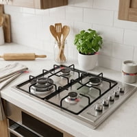Line - Cocina Encimera A Gas Natural 4 Platos Acero Inoxidable Premium