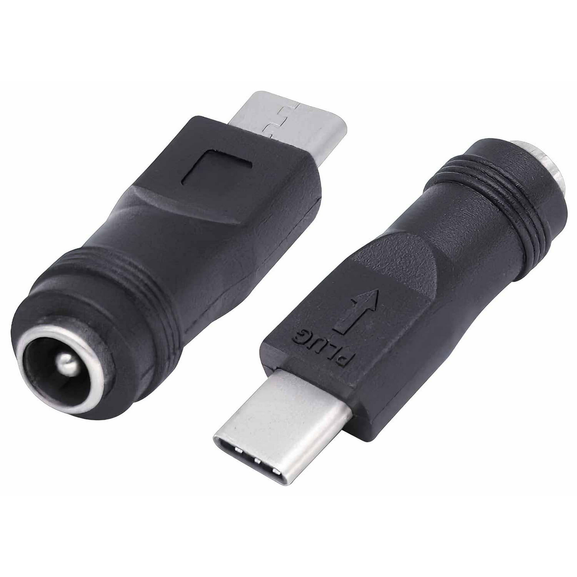 Gen - Adaptador Carga Tipo C Macho Plug Poder 5.5 X 2.1 Y 2.5 Mm Multicolor