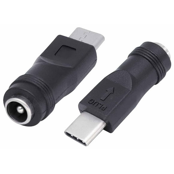 Adaptador Carga Tipo C Macho Plug Poder 5.5 x 2.1 y 2.5 mm multicolor