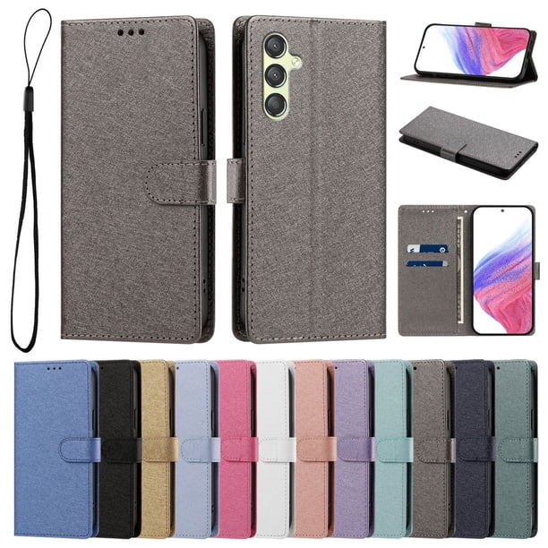 Cartera Funda para Samsung Galaxy A24 4G Carga Inalámbrica, Gris