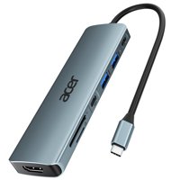 Acer - Hub Usb C 7 En 1 Con Hdmi 4K 2 Usb 3 1 Pd De 100 W Tarjeta Sd