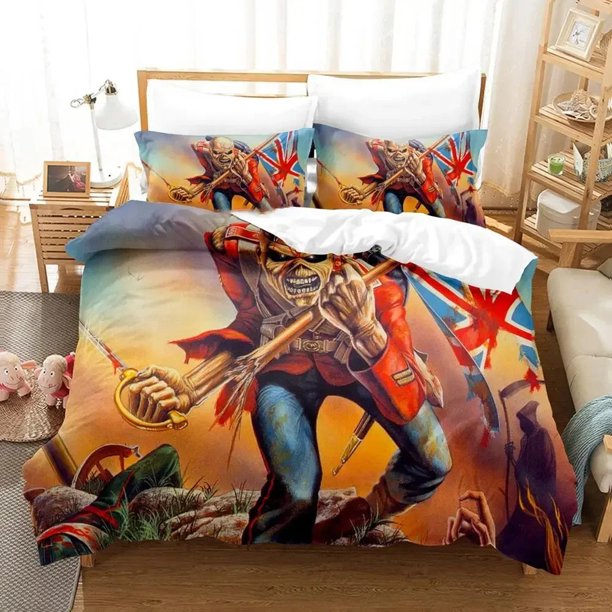 Iron Heavy Metal Maidens Bedding Set Duvet Cover Bed Set Quilt Cover Pillowcase Comforter Size Boys Adult Bedding Set Bed Sheets
