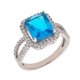 thumbnail image 5 of Anillo Elegant Confetti Juliet de oro de 18k con engaste almohadilla y halo, 5 of 10
