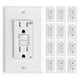 thumbnail image 1 of GFCI Outlet Amico, 15 amperios, paquete de 12 unidades, resistente a la intemperie, blanco, 1 of 9