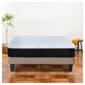 Latam Home - Cama Zen Best Full Colchon Pro Tela Velvet Beige