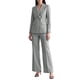 thumbnail image 1 of INSPIRE CHIC Conjunto de Traje de Pantalón de 2 Piezas para Mujer, Blazer de Doble Botonadura de Manga Larga, Pantalones, Talla X Pequeña, Gris, 1 of 5