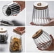 thumbnail image 3 of Recipiente hermético de vidrio para almacenar frutos secos y café, con forma de pétalo, decorativo, con tapa de bambú y asa de metal, fácil de agarrar, 600 ml, 3 of 5