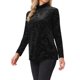 thumbnail image 4 of INSPIRE CHIC Blusa de Mujer de Terciopelo Burnout Cuello Alto Manga Larga Ajuste Holgado Elástico Camisa Floral Transparente para Fiesta XL Negro, 4 of 6