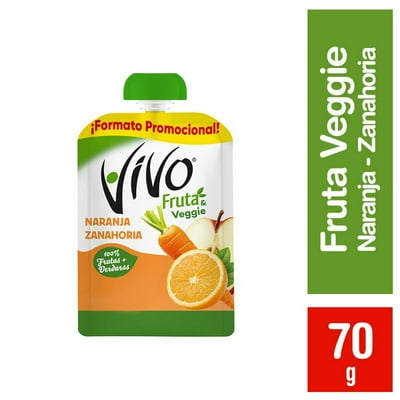 Compota Fruta & Veggies Naranja Zanahoria 70 G Vivo
