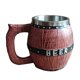 thumbnail image 1 of Taza De Cóctel En Forma De Cubo De Taza De Cerveza De Barril De Madera 580ml, 1 of 5