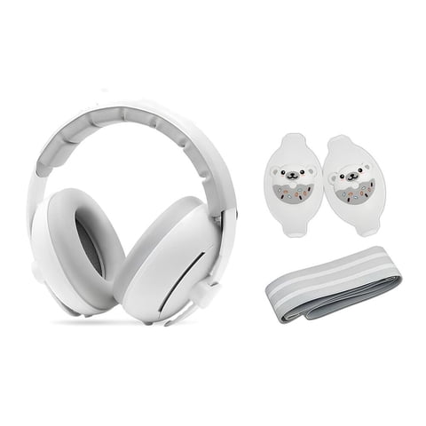 Orejeras Antiruido Auriculares 2 En 1 Blanca Lubabycas