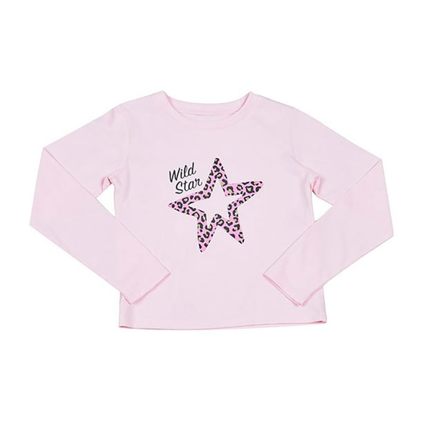 Polera Niña Kids M/L Glitter Rosado Corona