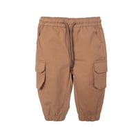 Pillin - Pantalón Bebe Niño Gabardina Jogger Cargo Café