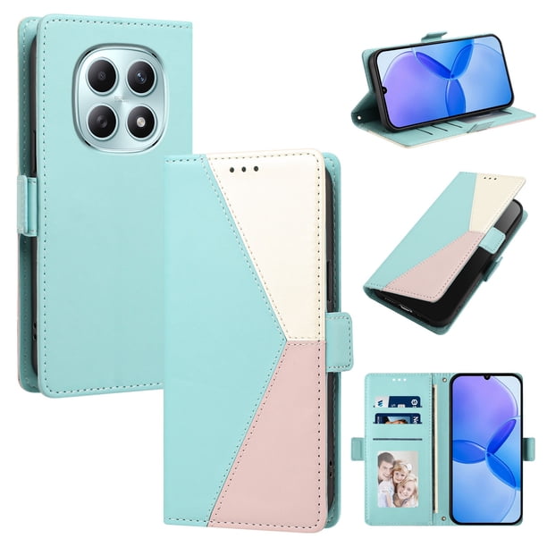 Funda Cartera Tricolor para Xiaomi Xiaomi Poco M8 5G con Ranuras, Verde