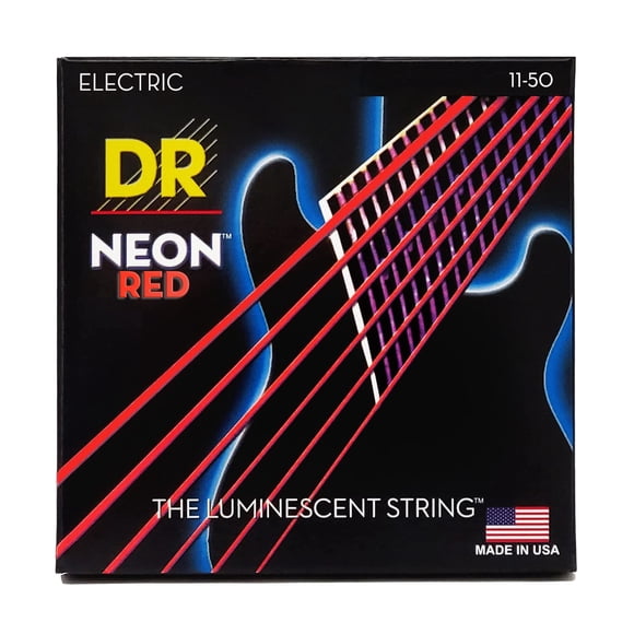 Cuerdas para guitarra eléctrica DR Strings Hi-Def Neon Red Heavy