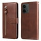 thumbnail image 1 of Funda con Cremallera para Xiaomi Poco C85, Carcasa Cartera de Cuero PU con Soporte y Tarjetero, 1 of 5