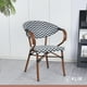 thumbnail image 2 of Silla Bistro Parisina Textileno enrejado con reposabrazos - Blanca con negro, 2 of 4