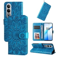 Funda Tipo Cartera Foxdock Para Oneplus Nord Ce 4 , Diseño Girasol En Relieve, Cuero Pu, Cierre Magnético, Soporte Y Tarjetero