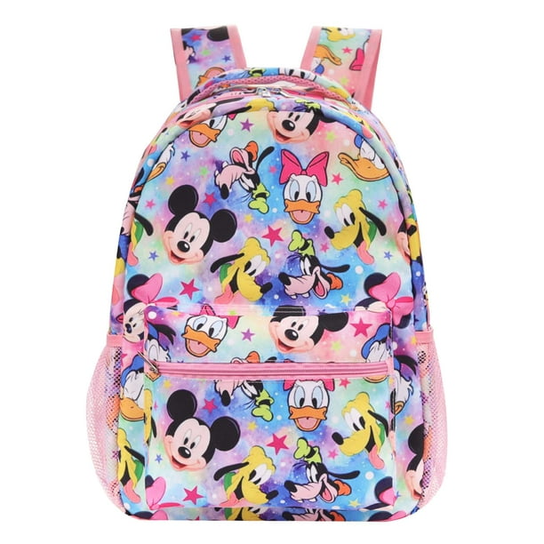 MINISO Disney Mickey Mitch Threepiece Backpack Elementary School Bag Children's Cartoon Backpack Anime Kawaii Cartoon School Bag