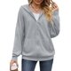 thumbnail image 1 of Sudadera con capucha y cremallera completa para mujer, color liso, informal, con capucha, manga larga, bolsillos, abrigo, 1 of 6