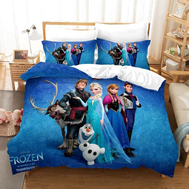 Frozen_Elsa 3 PCS Comforter Set with 2 Pillowcases,Frozen_Elsa Bedding Set Sheet Set for Kids Adults,All Season Lightweight