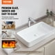 thumbnail image 2 of Lavabo rectangular VEVOR de cerámica blanca, 60 x 35 cm, para baño, 2 of 3