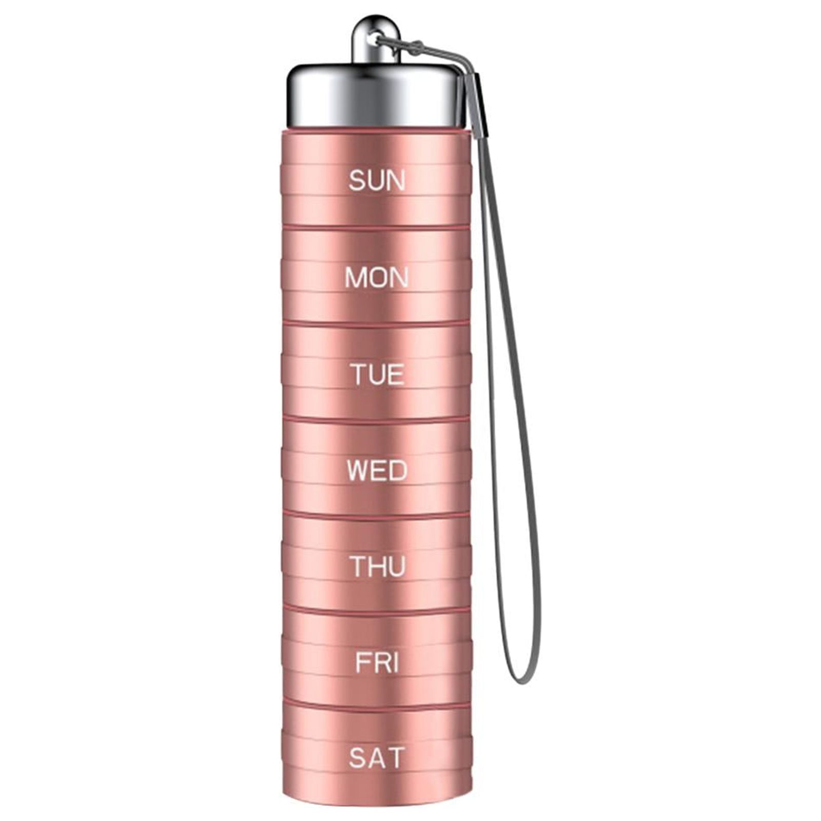 Ioensy - Pastillero Diario Sellado Con 7 Compartimentos Apilable Para Deportes De Acampada, Oro Rosa