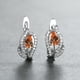 thumbnail image 1 of Water Drop Stone Hoop Earrings For Women Luxury Multicolor Zirconia Leaf Crystal Silver Color Wedding Hoop Earrings, 1 of 3