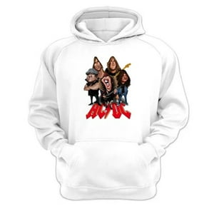 Genérico - Poleron Canguro Acdc Blanco Talla S Unisex