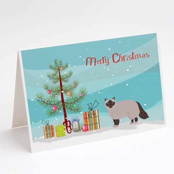 Tarjetas de felicitación Caroline's Treasures Gato Birmano – Pack de 8