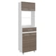 thumbnail image 1 of Mueble Microondas Alto 4 Puertas 1 Cajón 201x62x40,8 Cm Café Oscuro Y Blanco, 1 of 9