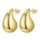 thumbnail image 2 of Pendientes De Aro Gruesos Aros De Gota De Lágrima De Moda Para Ceremonia Fiesta De Acción De Gracias Estilo C, 2 of 5