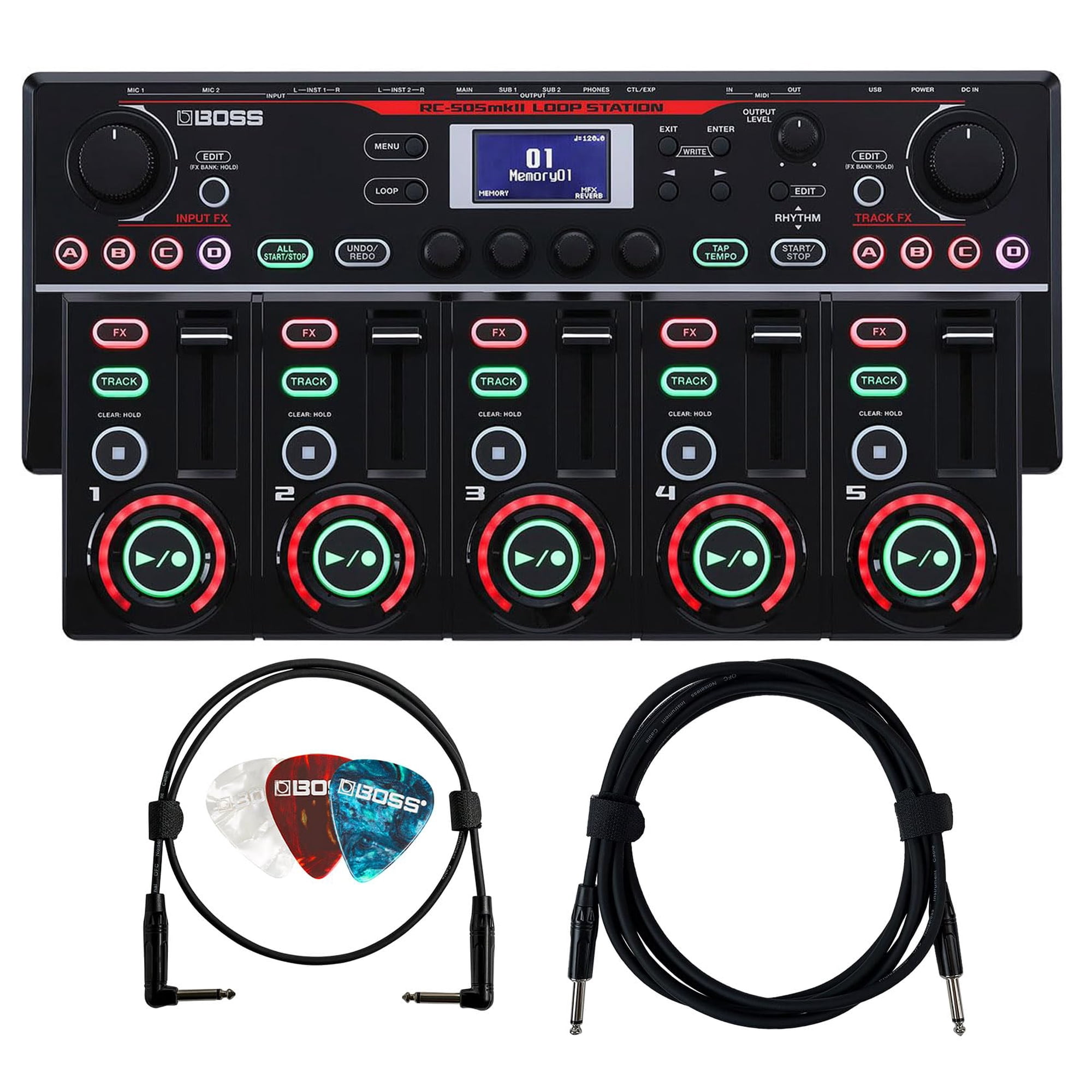 RC-505 MkⅡ Loopstation Loop Station BOSS RC-505 mkII con cable, cable de conexión y púas