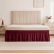 thumbnail image 2 of suxuMhao Falda de Cama Elástica Envolvente con Volantes Tamaño Full, Rojo Oscuro - Colchón de 54x75 Pulgadas Compatible con Caída de 15 Pulgadas, Falda de Ropa de Cama de 1 Pieza para Decoración de, 2 of 3