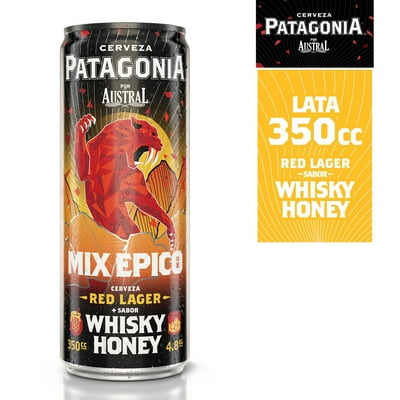 Cerveza Red Lager Whisky Honey 4,8° Lata 350 Ml Patagonia