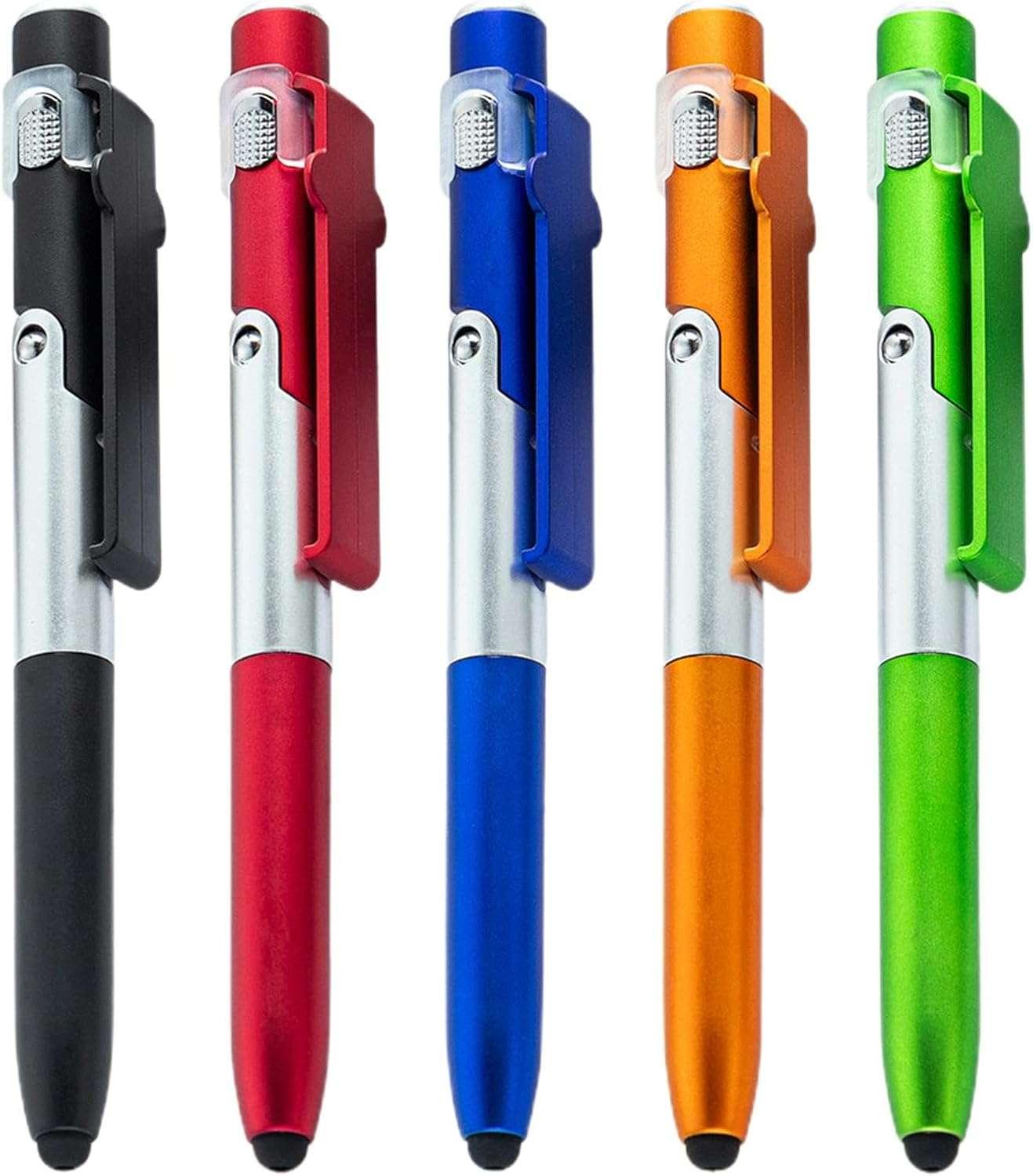 Gen - Lapiz Boligrafo Plegable Soporte De Celular Linterna Luz Led Multicolor