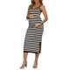 thumbnail image 4 of INSPIRE CHIC Vestido de Maternidad para Mujer Bodycon Rayado Largo Midi Sin Mangas Cami Tejido Casual Ajustado Vestidos de Embarazo L Negro, 4 of 6