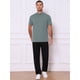 thumbnail image 2 of INSPIRE CHIC Camiseta de Hombre Cuello Mock Manga Corta Sólida Ligera Algodón Casual Top L Gris, 2 of 5