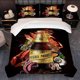 thumbnail image 1 of 3pcs Black Model Beer and Seafood Food Pairing Theme K-Style Printed Bedding Set Duvet Cover and Pillowcase Set, 1 of 5