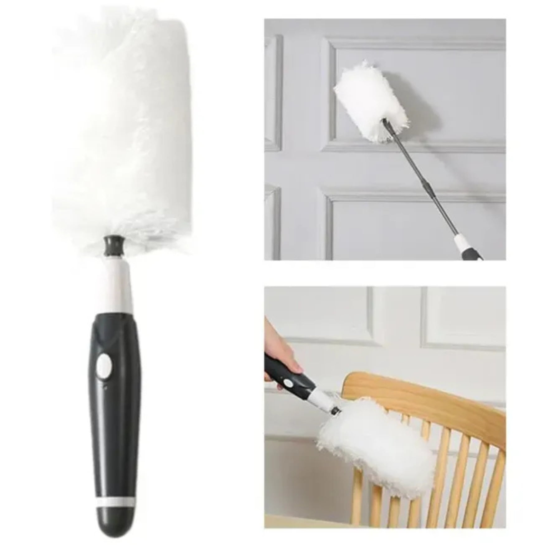 Movi - Plumero Eléctrico Con Extención, 2 Plumeros Medianos Y 2 Pequeños