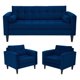 thumbnail image 1 of Living Retro Sofa 3 Cuerpos + 2 Sofá 1 Cuerpo Felpa Azul Marino, 1 of 6