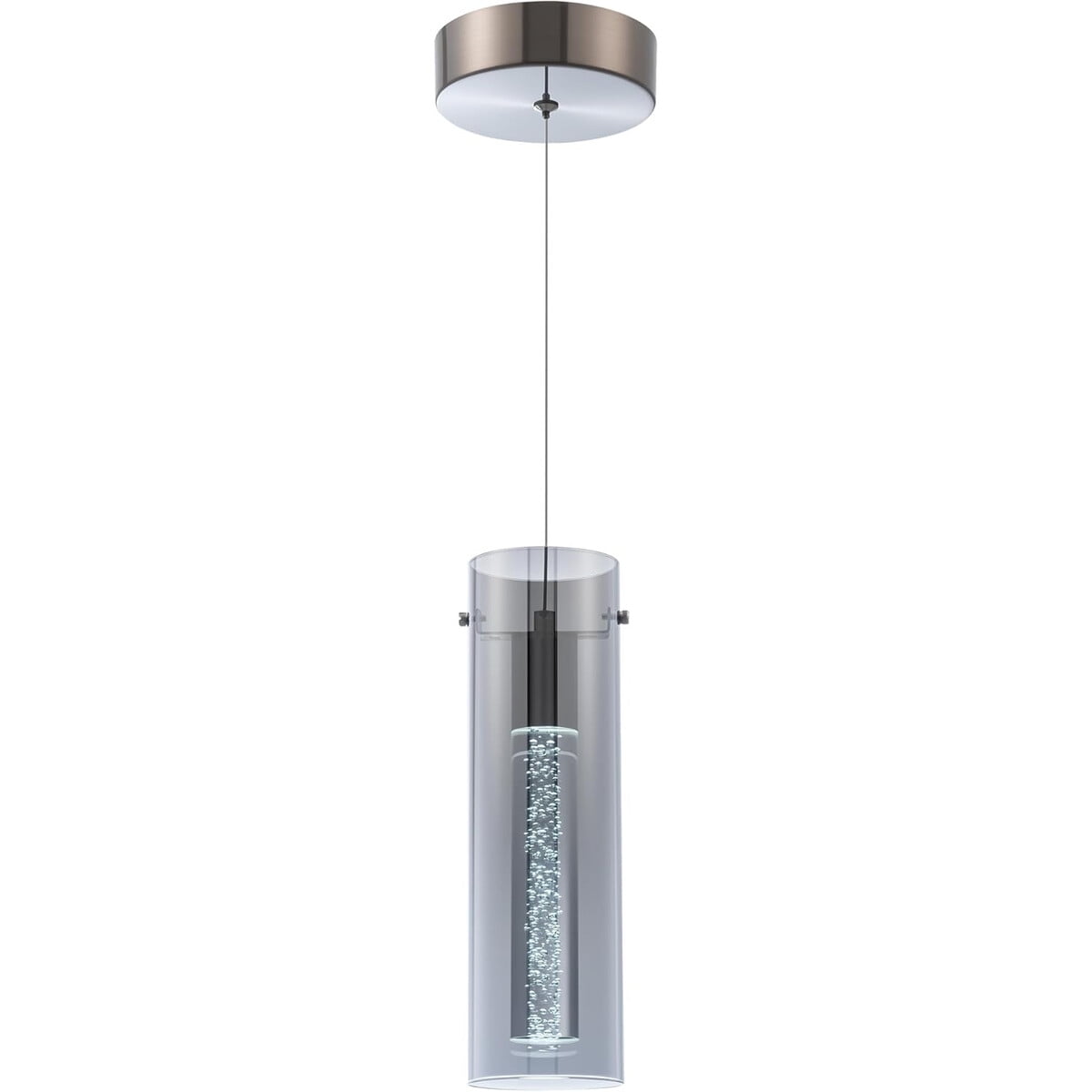 Lampara Colgante Bestwest Bw051bn8w Led 8w Vidrio Gris