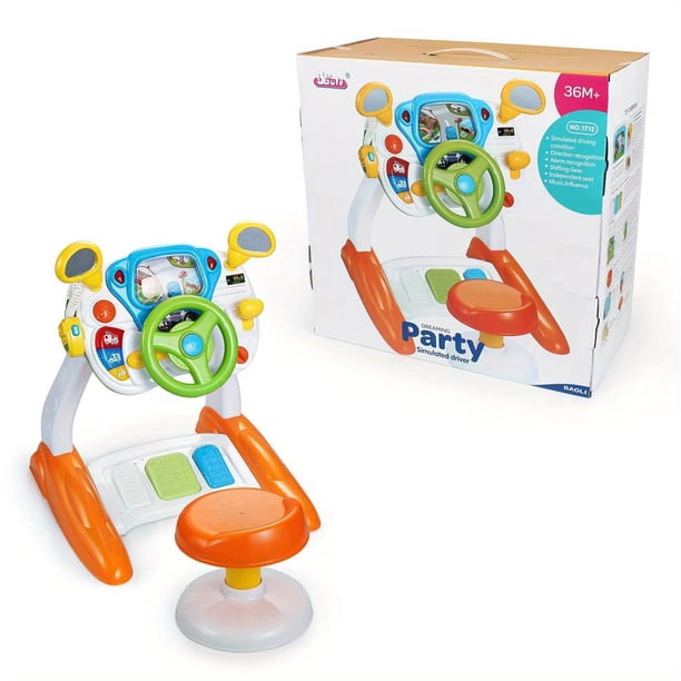 Children's Steering Wheel Toy, Baby Driving Toy, Boys Simulation Simulation Driving Station Early Education Toy