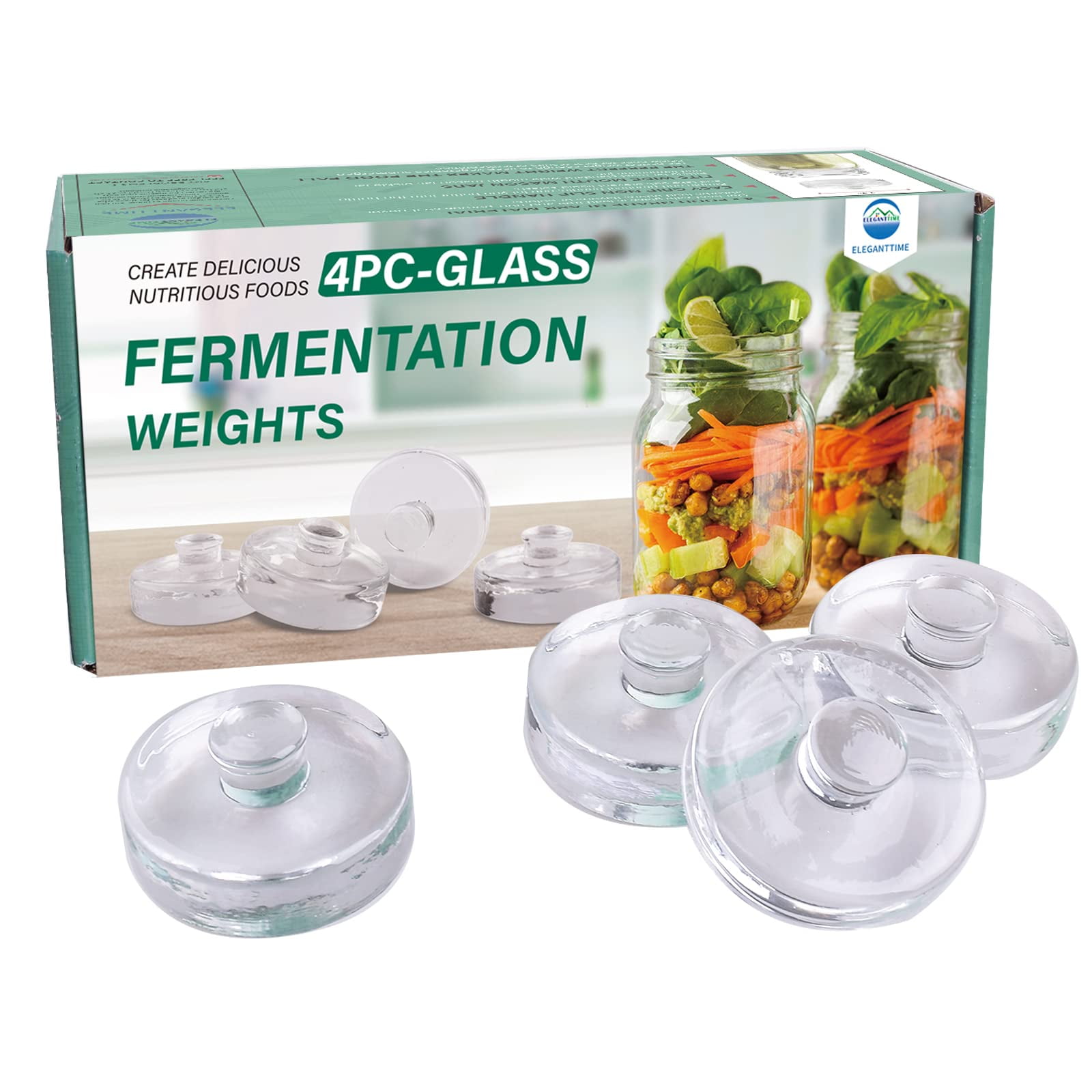 Pesas Para Vidrio De Fermentación Eleganttime, Paquete De 4, Fáciles De Agarrar