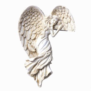 Magideal - Decoración De Pared De Ángel, Ángel De Resina Colgante, Escultura De Decoración De Arte De Pared Para El Dormitorio Del Hogar Hada , Izquierda