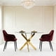 thumbnail image 2 of Dining Table with cross metal leg and tempered glass,Modern Space Saving Kitchen Table for Living Room,chrome legs,Square table,golden legs,90x90x75cm, 2 of 3