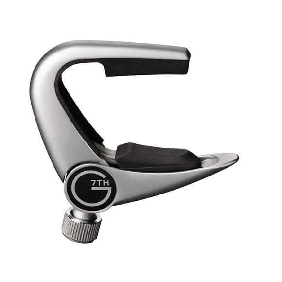 Capo G7th Newport Partial #3 para guitarra de 3 cuerdas, color plateado