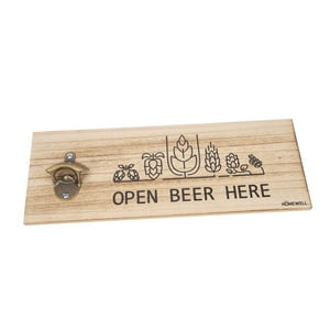 Homewell - Destapador Botella Cerveza Mural Pared Beige 38.5X1X14Cm